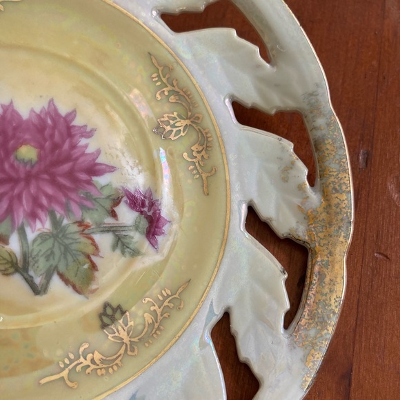 Vintage Japan Pink Dahlia Floral Saucer Plate - 1972 - Picture 9 of 9